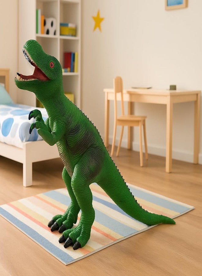 DTR Creation Green T-Rex Dinosaur Toy ? 50 cm Large Realistic Tyrannosaurus Rex Figure, Soft Rubber Action Model with Open Mouth & Teeth, Collectible Gift Toy for Kids & Adults - Image 2